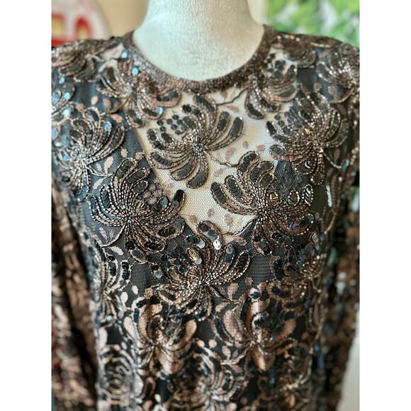 Vintage Judith Ann Creations Sequin & Lace Dress - Picture 3 of 8